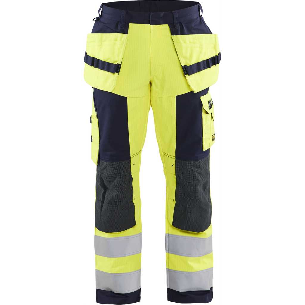 Blaklader Multinorm Craftsman Work Trousers, Yellow/Navy Blue