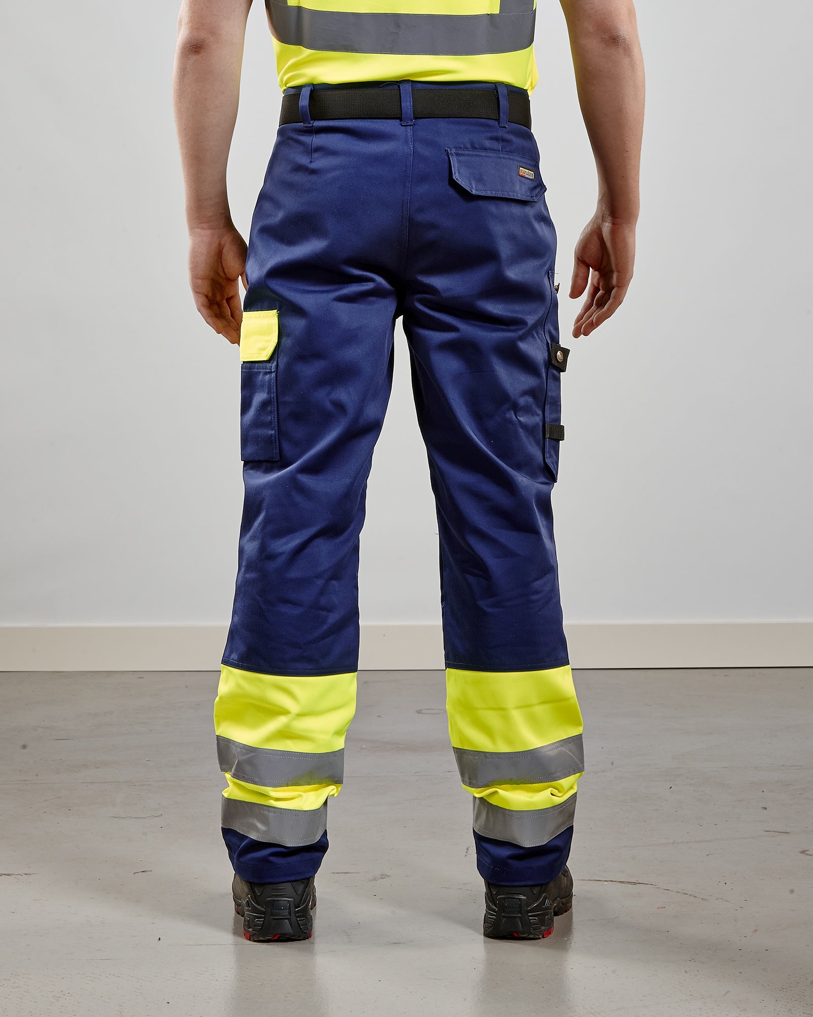 Blaklader High Vis Work Trousers, Yellow/Navy Blue (5)