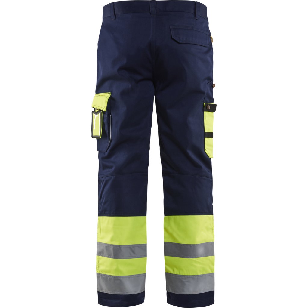 Blaklader High Vis Work Trousers, Yellow/Navy Blue (4)