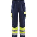 Blaklader High Vis Work Trousers, Yellow/Navy Blue
