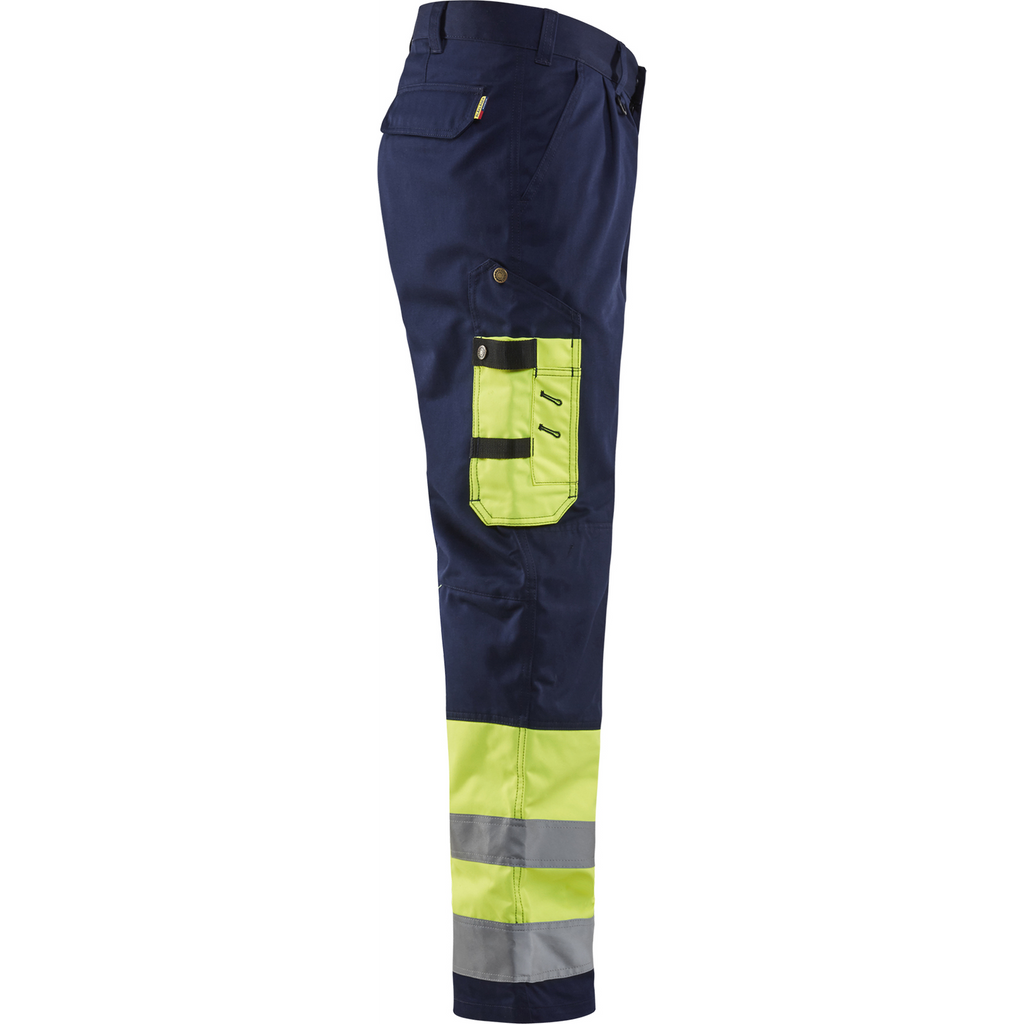 Blaklader High Vis Work Trousers, Yellow/Navy Blue (2)