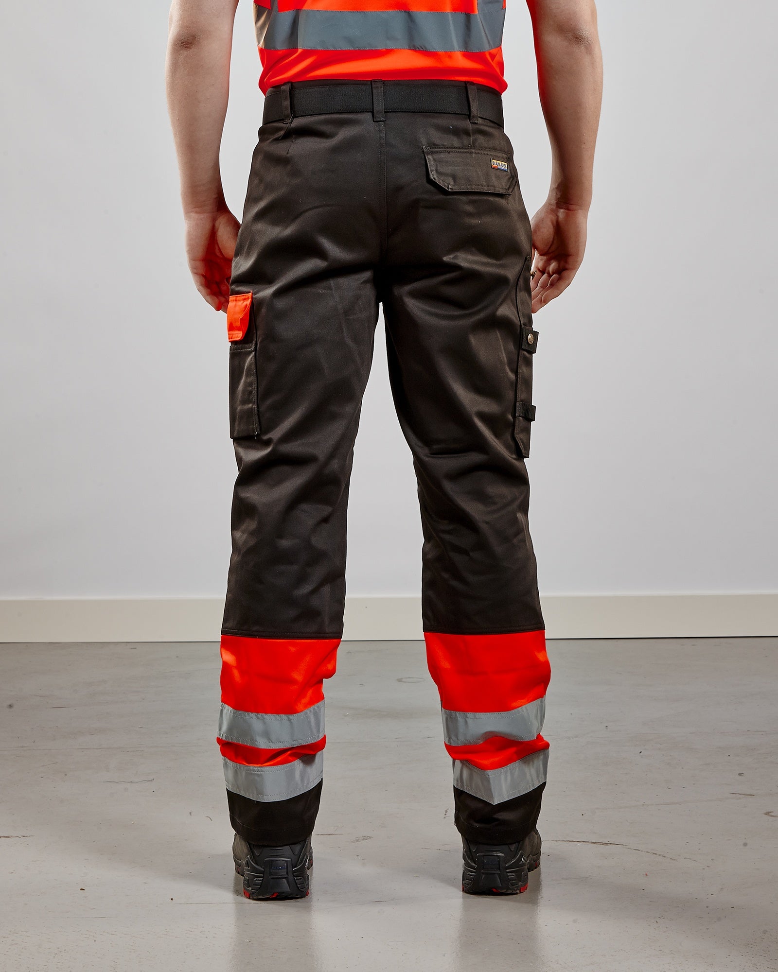 Blaklader High Vis Work Trousers, Red/Black (5)