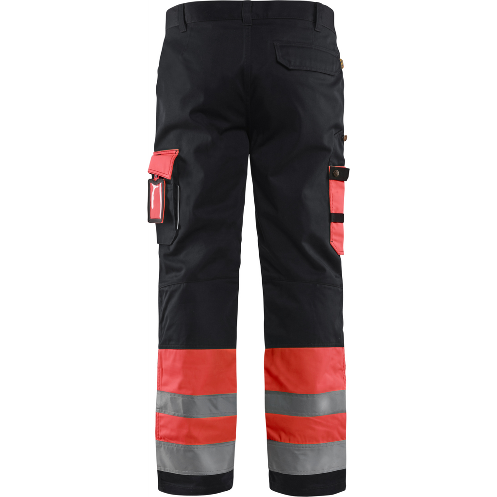Blaklader High Vis Work Trousers, Red/Black (4)