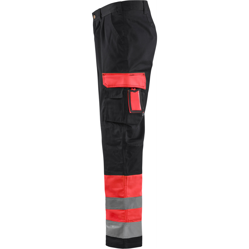 Blaklader High Vis Work Trousers, Red/Black (3)