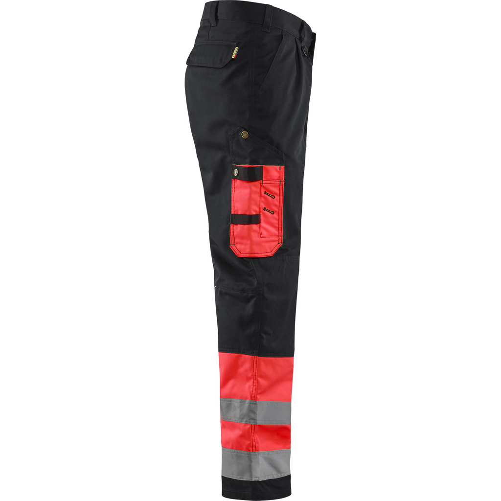 Blaklader High Vis Work Trousers, Red/Black (2)