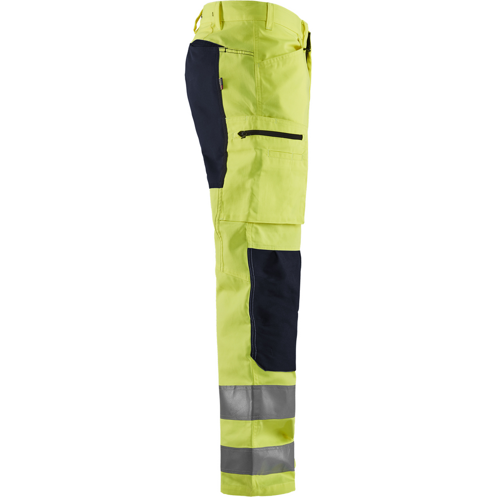 Blaklader High Vis Stretch Work Trousers, Yellow/Black (2)
