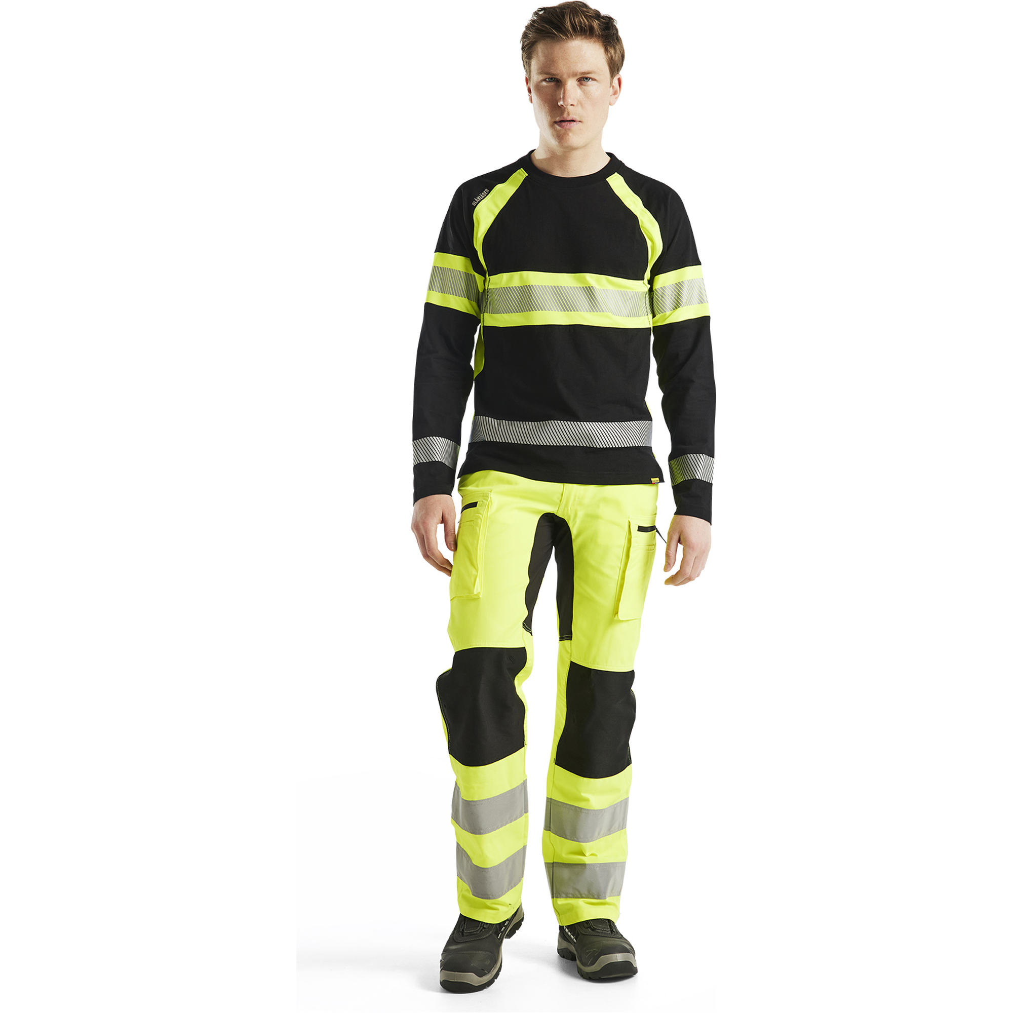 Blaklader High Vis Stretch Work Trousers, Yellow/Black (5)