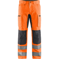 Blaklader High Vis Stretch Work Trousers, Orange/Medium Grey