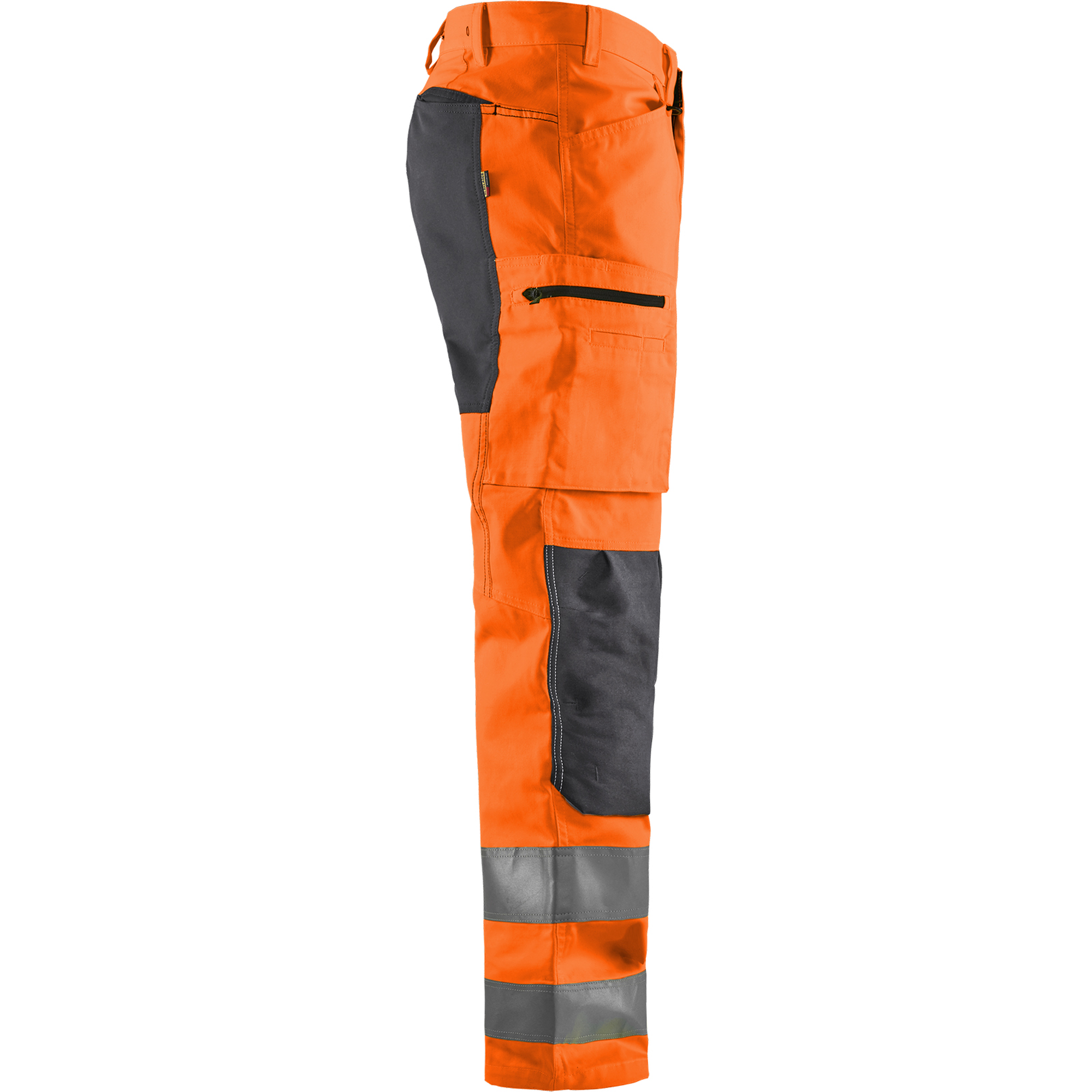 Blaklader High Vis Stretch Work Trousers, Orange/Medium Grey (2)