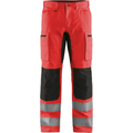 Blaklader High Vis Stretch Work Trousers, Red/Black