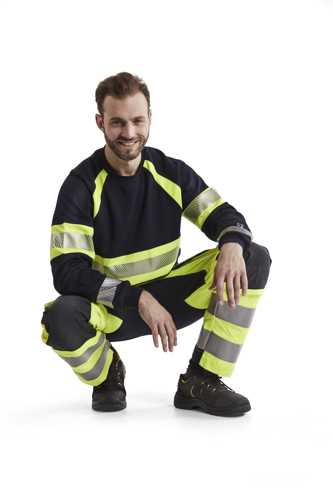Blaklader Multinorm Stretch Work Trousers, Yellow/Navy Blue (6)