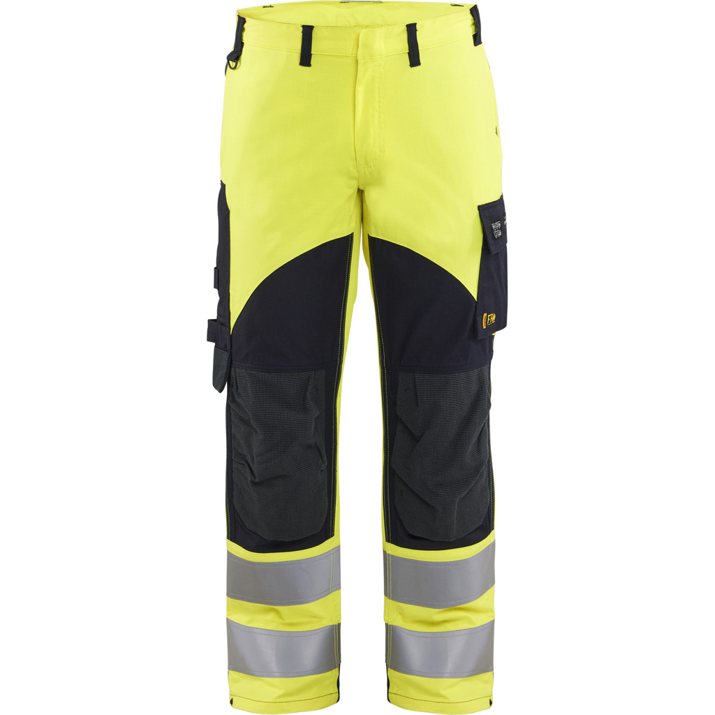 Blaklader Multinorm Work Trousers, Yellow/Navy Blue