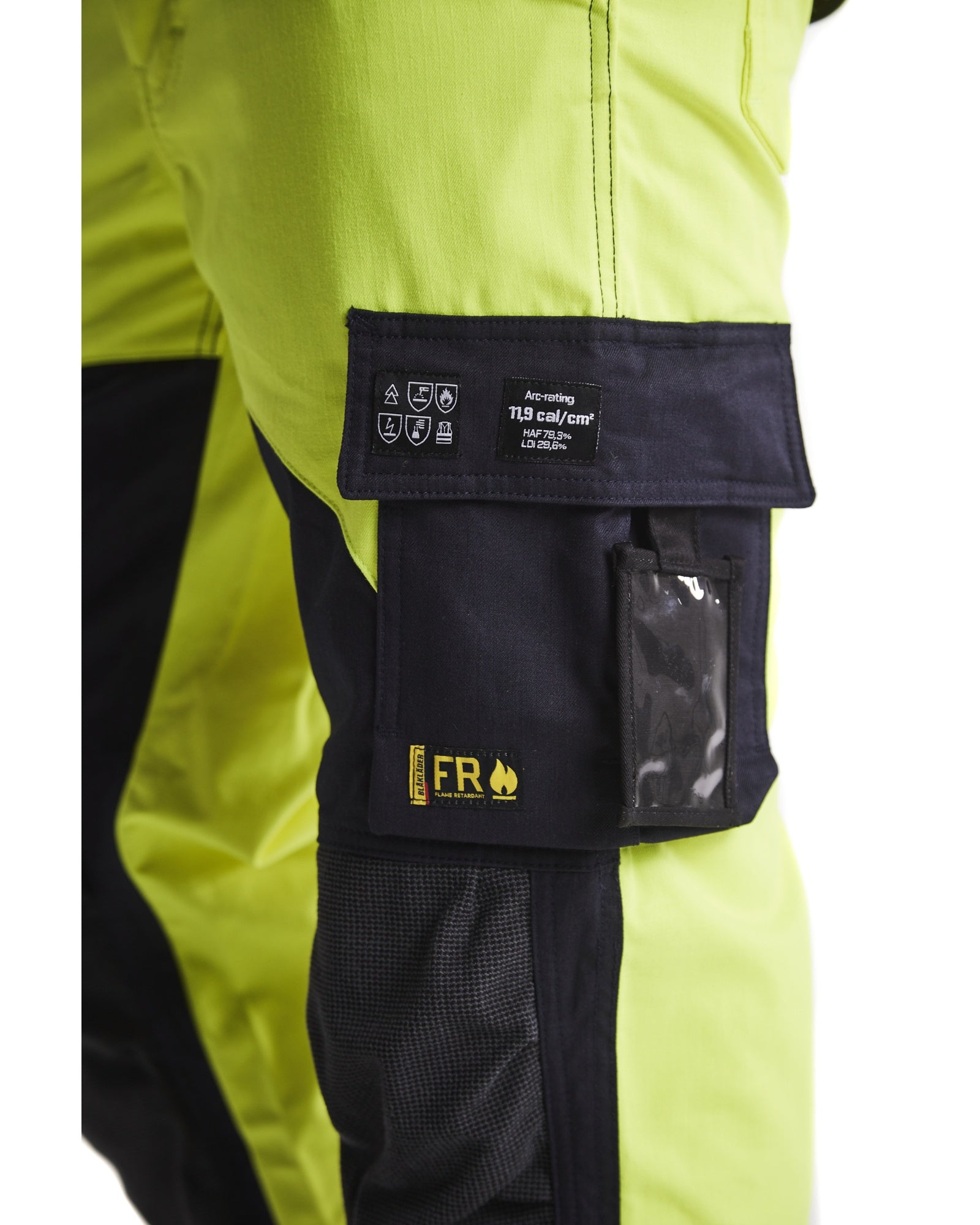 Blaklader Multinorm Work Trousers, Yellow/Navy Blue (6)