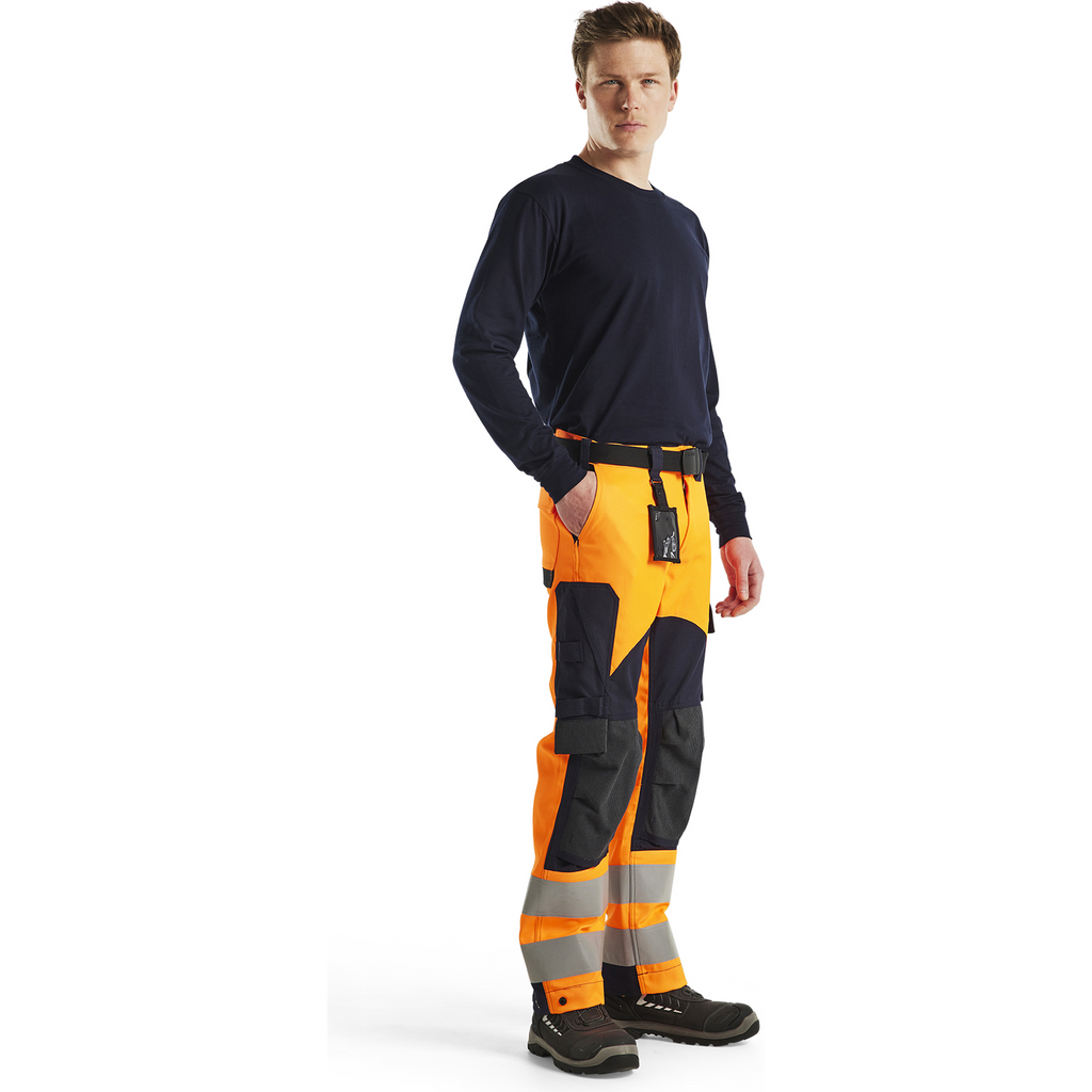 Blaklader Multinorm Work Trousers, Orange/Navy Blue (5)