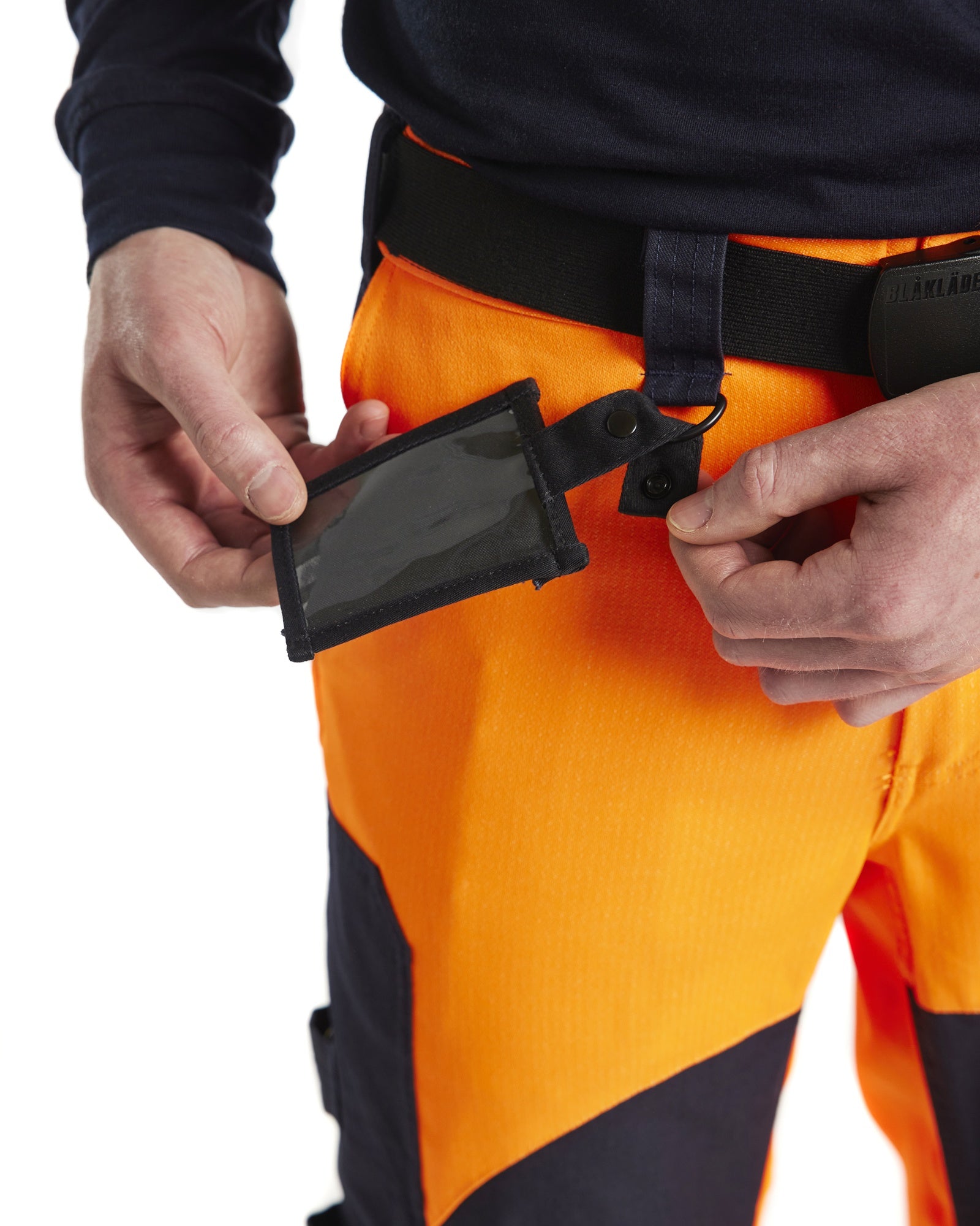 Blaklader Multinorm Work Trousers, Orange/Navy Blue (6)