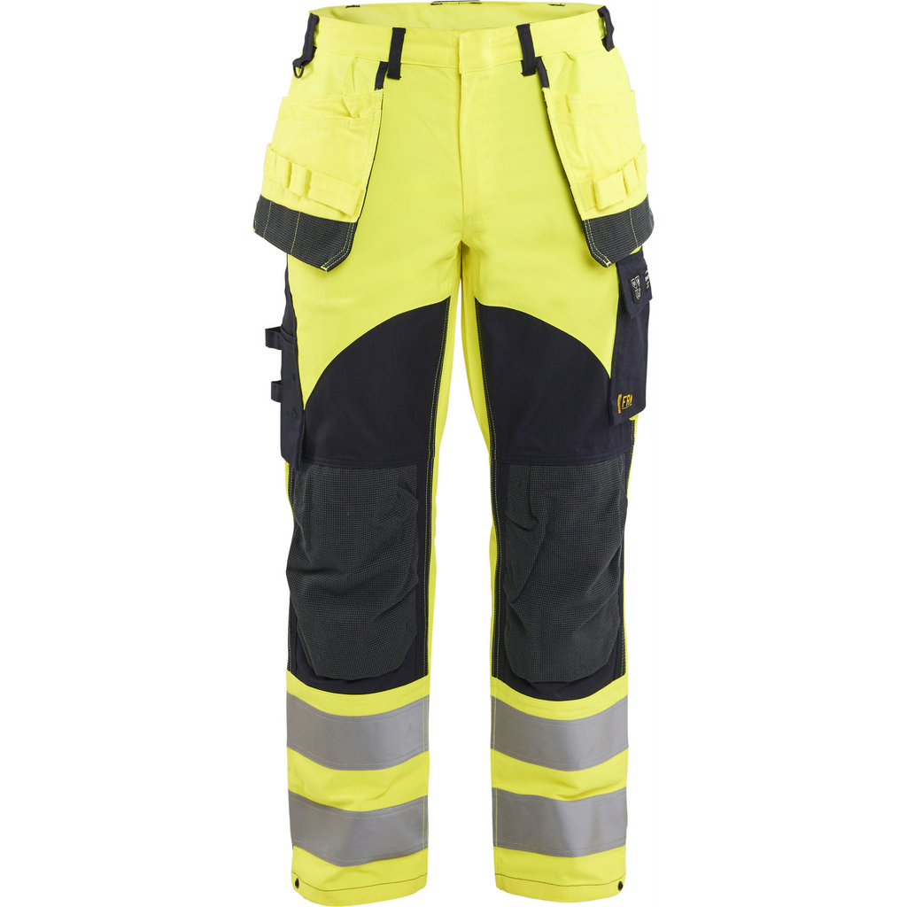 Blaklader Multinorm Work Trousers, Yellow/Navy Blue