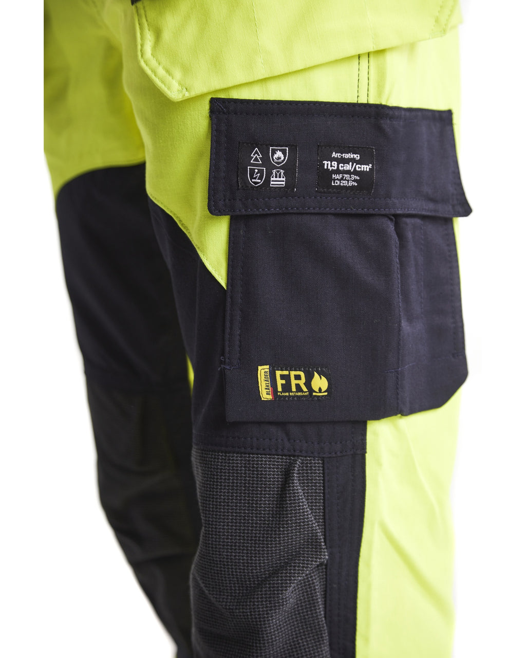 Blaklader Multinorm Work Trousers, Yellow/Navy Blue (6)
