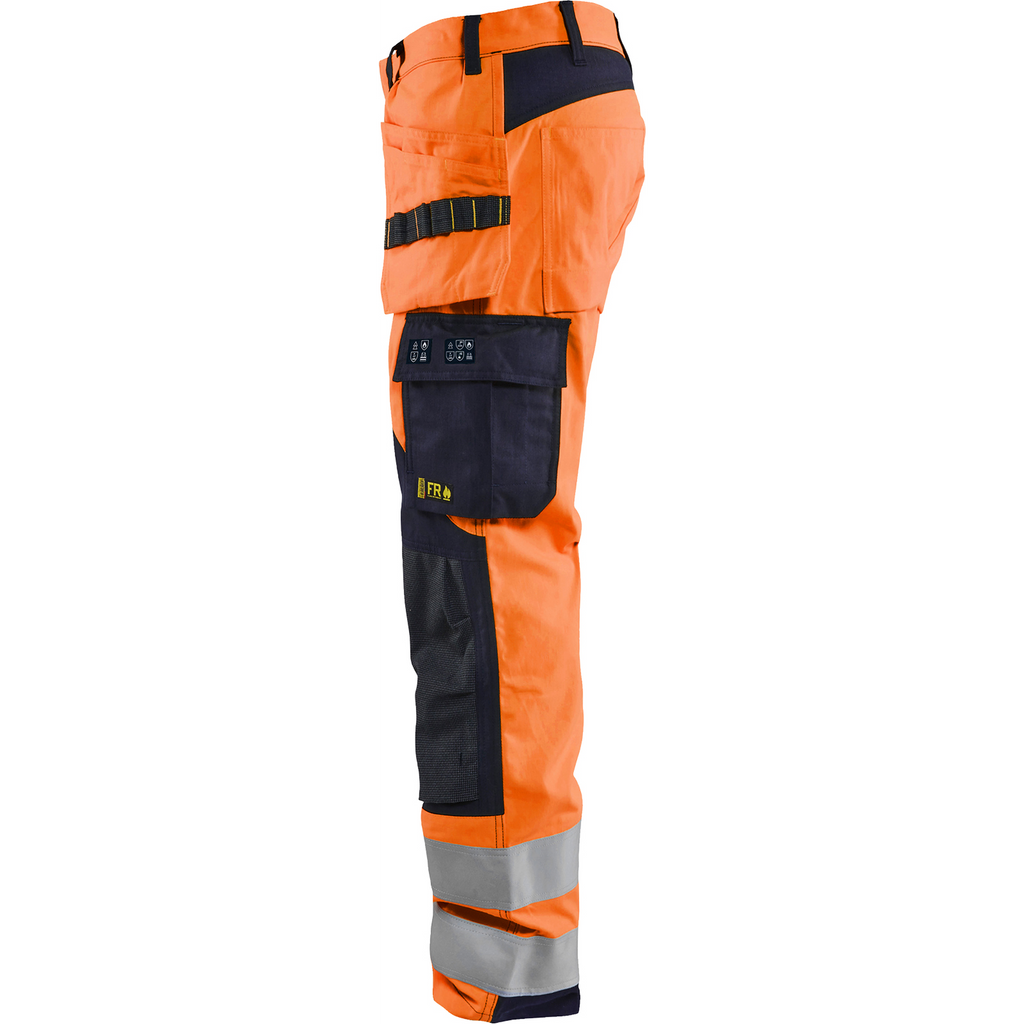 Blaklader Multinorm Work Trousers, Orange/Navy Blue (3)