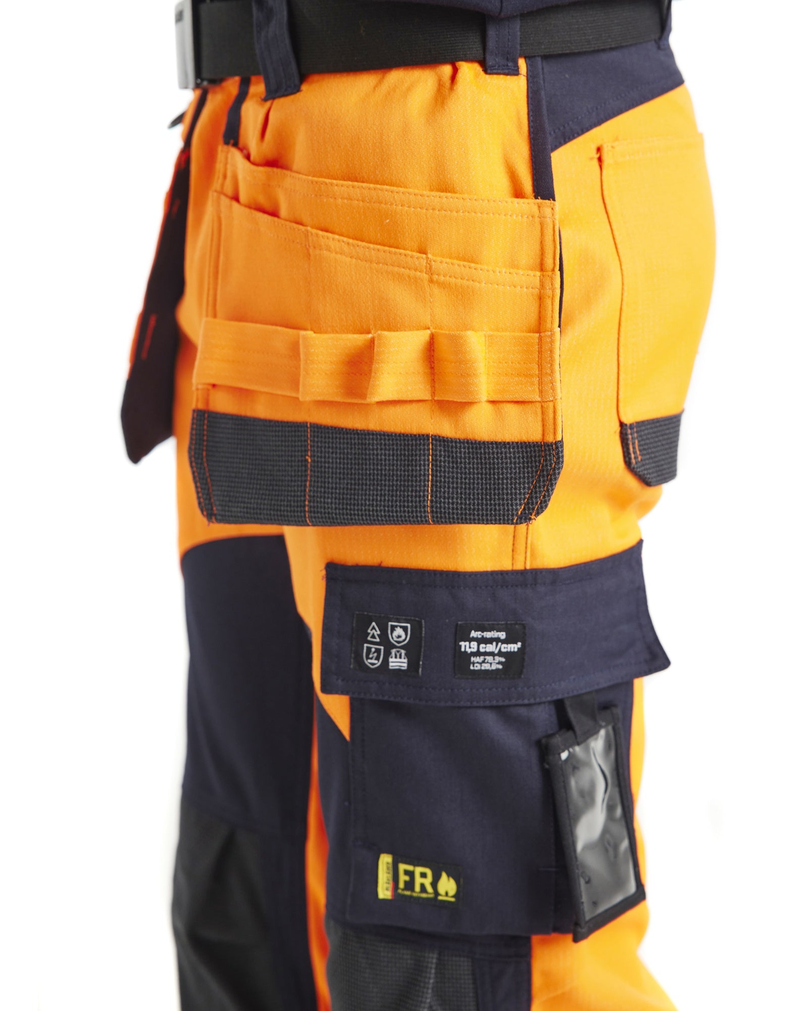 Blaklader Multinorm Work Trousers, Orange/Navy Blue (7)