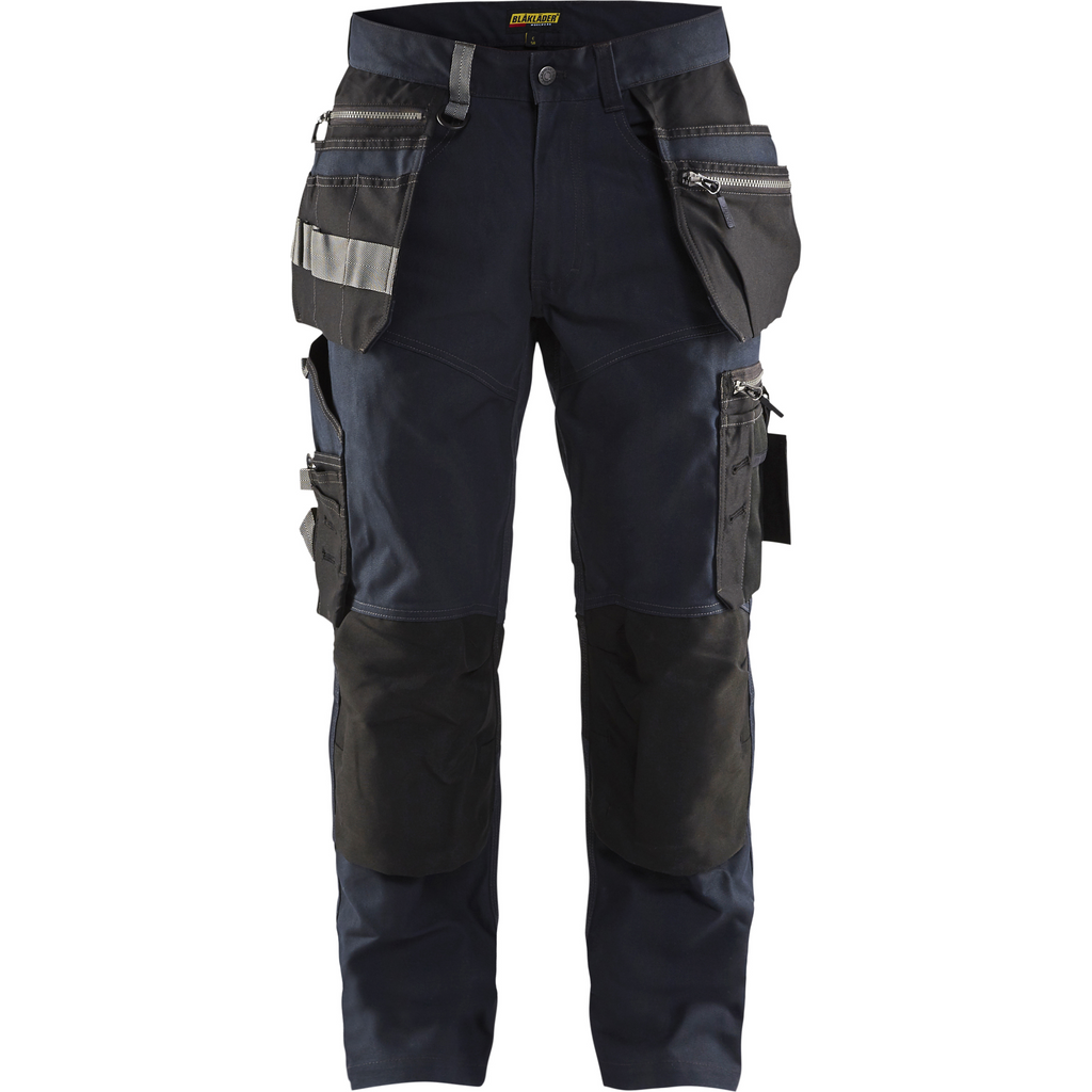 Blaklader Stretch Craftsman Work Trousers, Dark Navy/Black