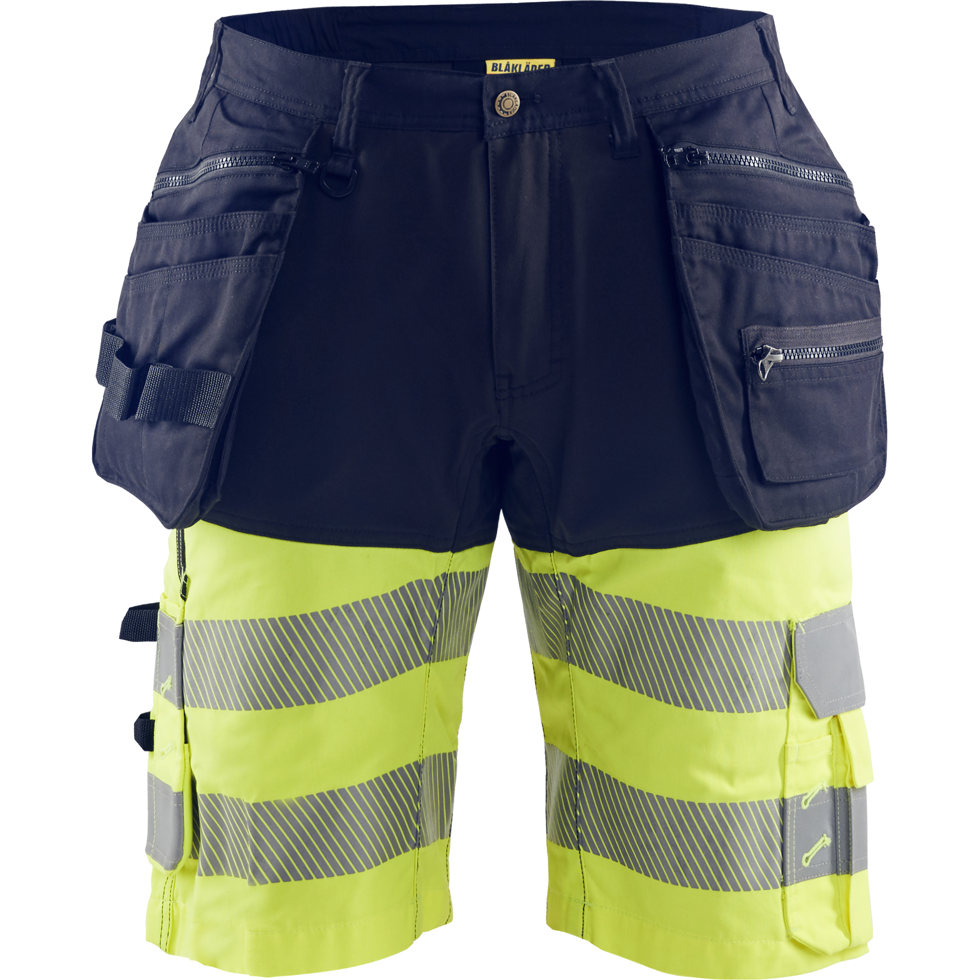 Blaklader High Vis Stretch Shorts, Navy Blue/ Yellow