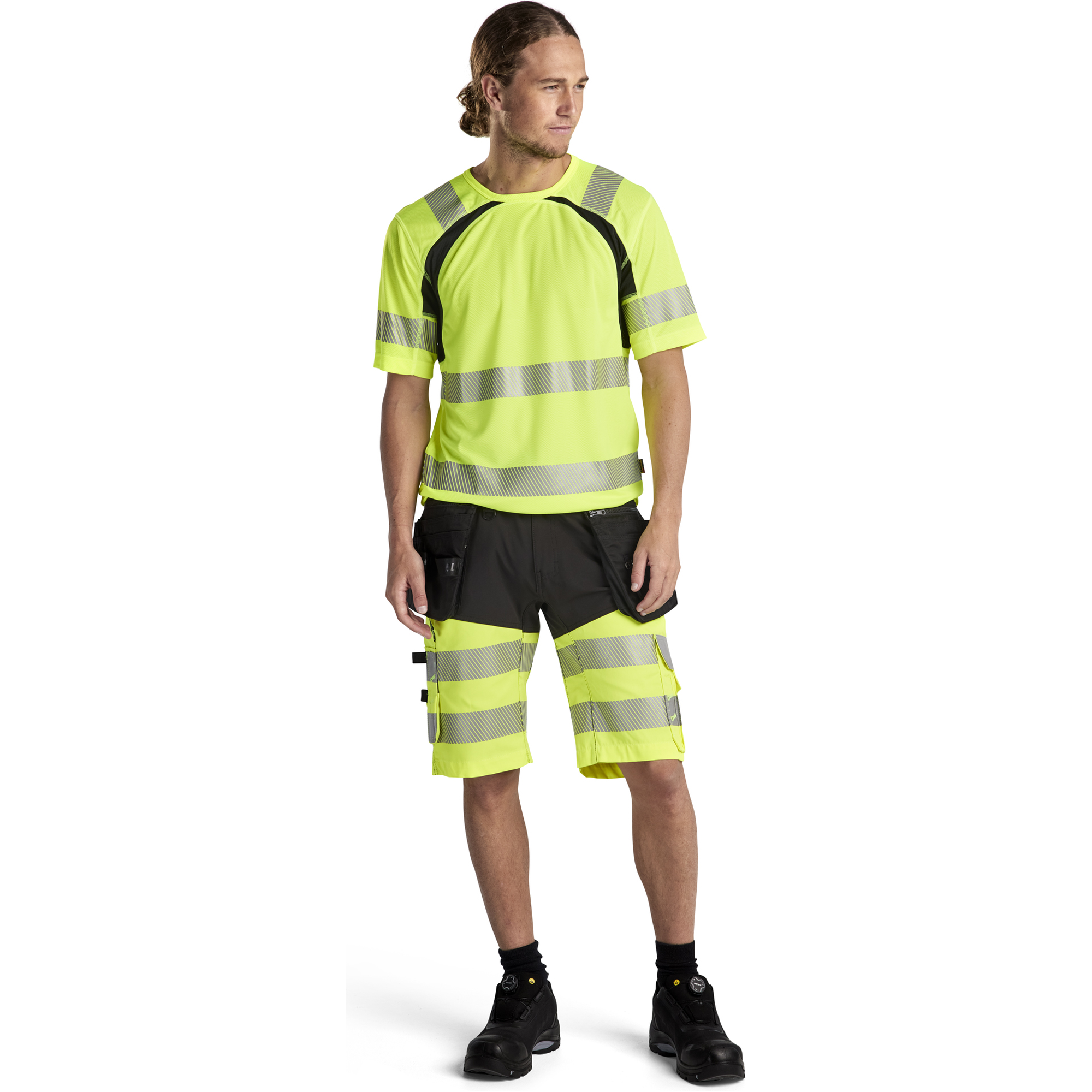 Blaklader High Vis Stretch Shorts, Black/Yellow (5)