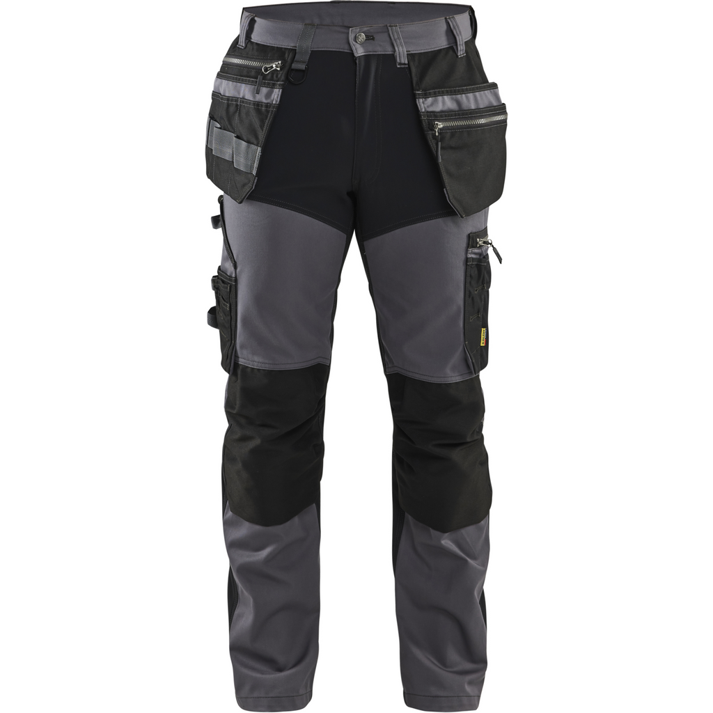 Blaklader Stretch Craftsman Work Trousers, Medium Grey/Black