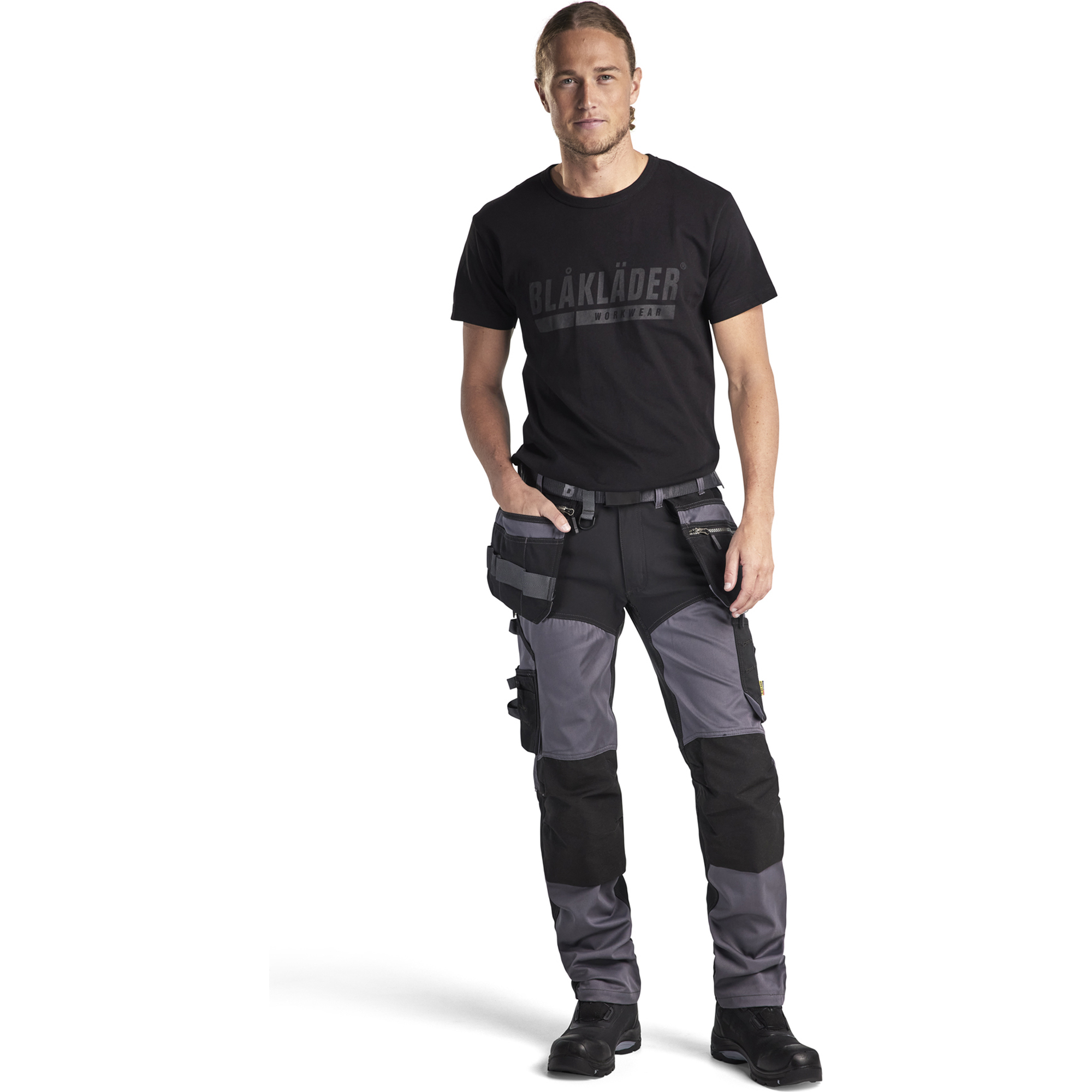 Blaklader Stretch Craftsman Work Trousers, Medium Grey/Black (5)