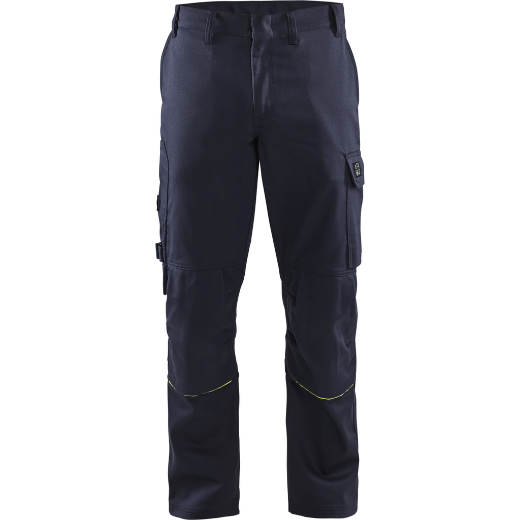 Blaklader Welding Work Trousers, Navy Blue/ Yellow