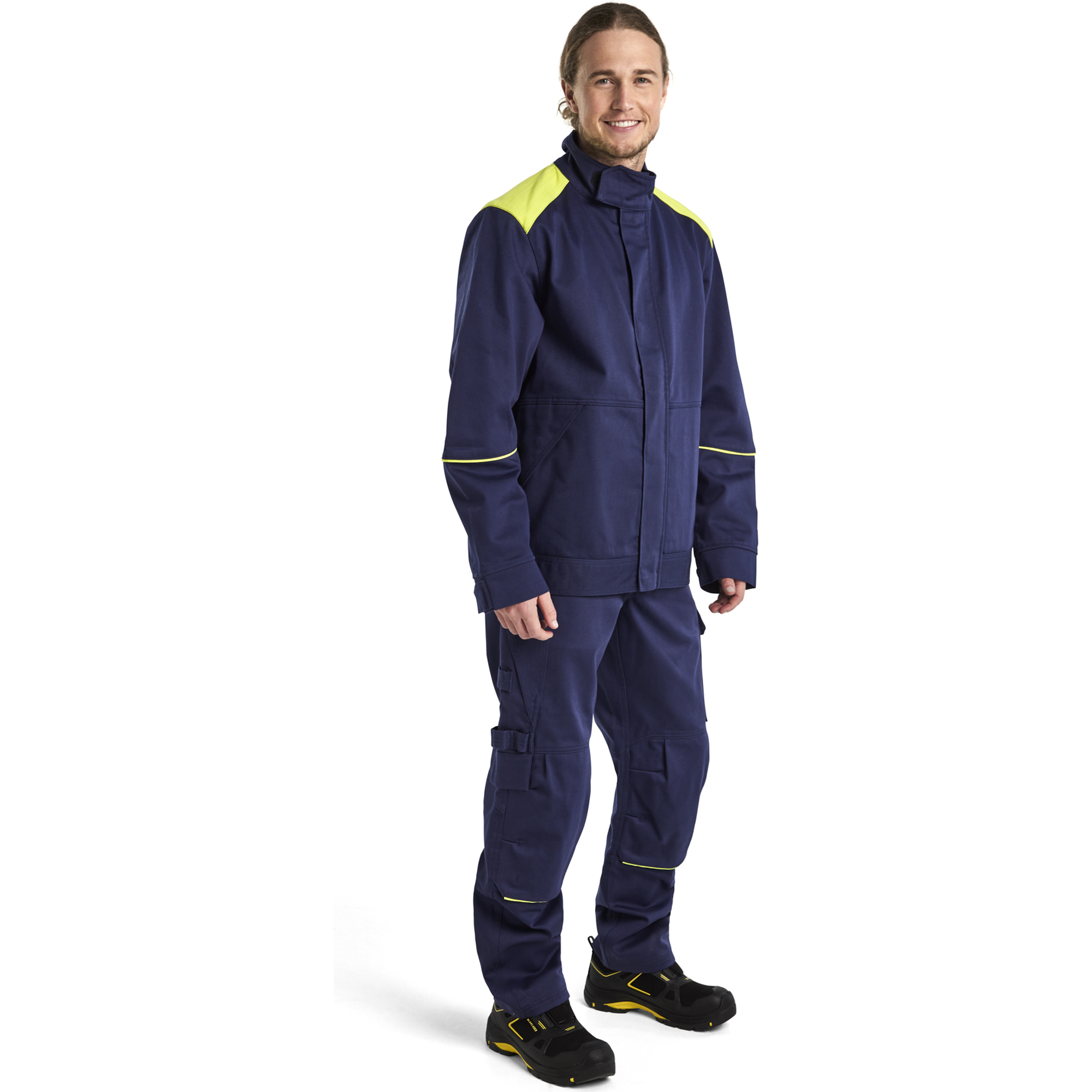Blaklader Welding Work Trousers, Navy Blue/ Yellow (5)