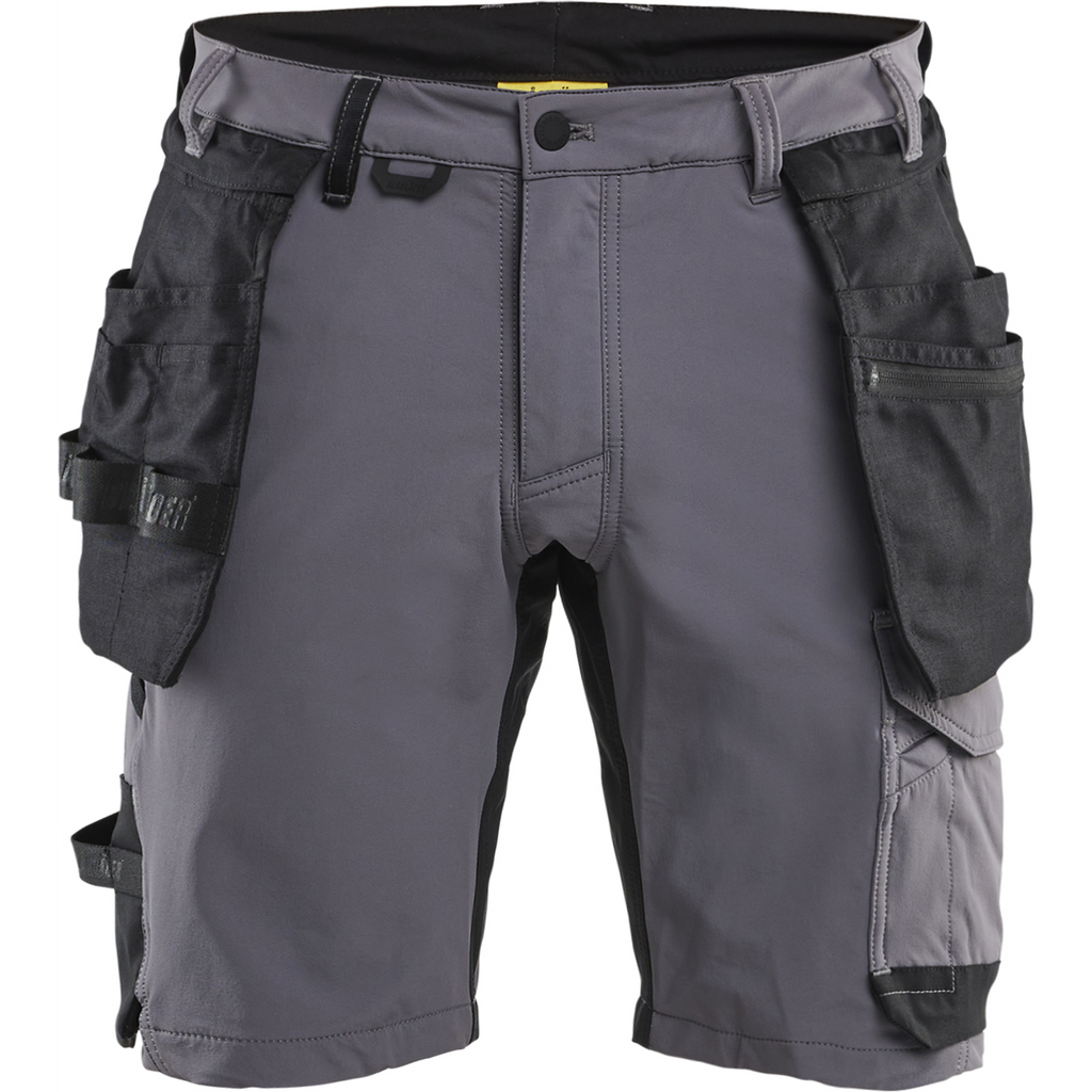 Blaklader 4-Way Stretch Craftsman Shorts, Medium Grey/Black