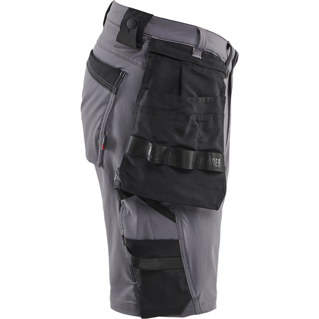 Blaklader 4-Way Stretch Craftsman Shorts, Medium Grey/Black (2)