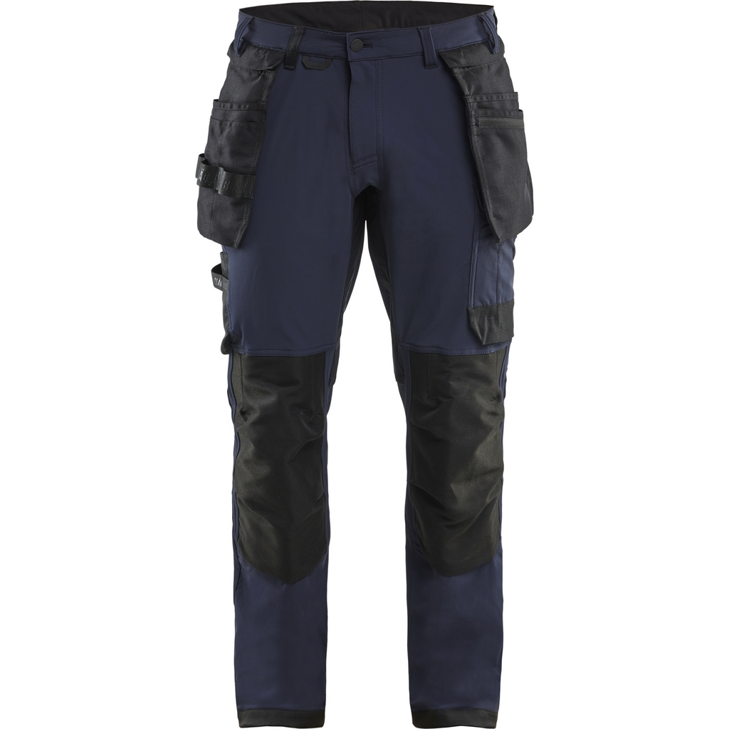 Blaklader 4-Way Stretch Craftsman Work Trousers, Dark Navy/Black