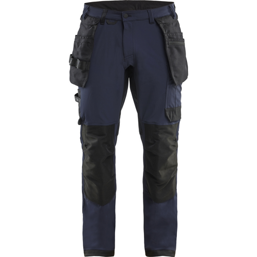 Blaklader 4-Way Stretch Craftsman Work Trousers, Dark Navy/Black
