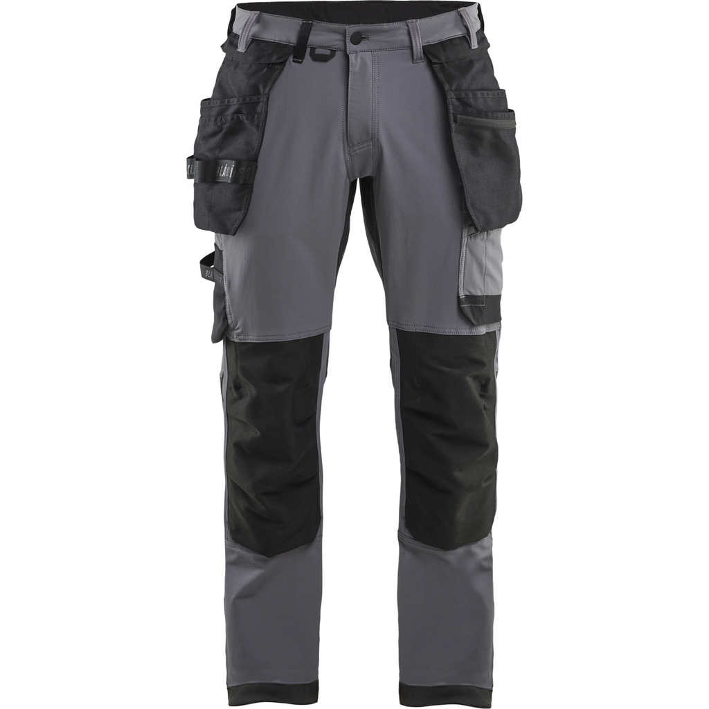 Blaklader 4-Way Stretch Craftsman Work Trousers, Medium Grey/Black