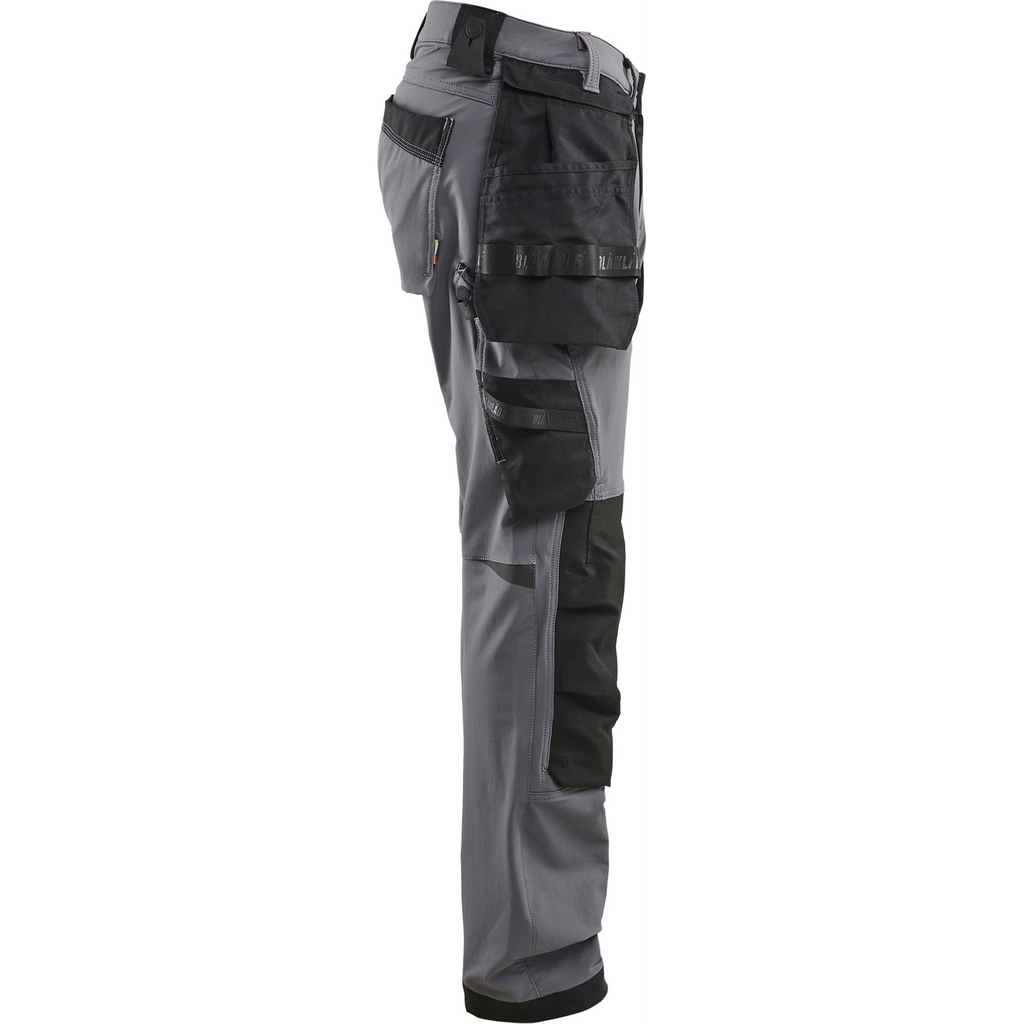 Blaklader 4-Way Stretch Craftsman Work Trousers, Medium Grey/Black (2)
