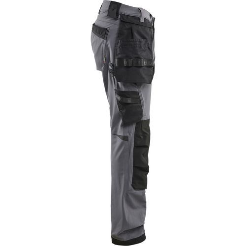 Blaklader 4-Way Stretch Craftsman Work Trousers, Medium Grey/Black (2)