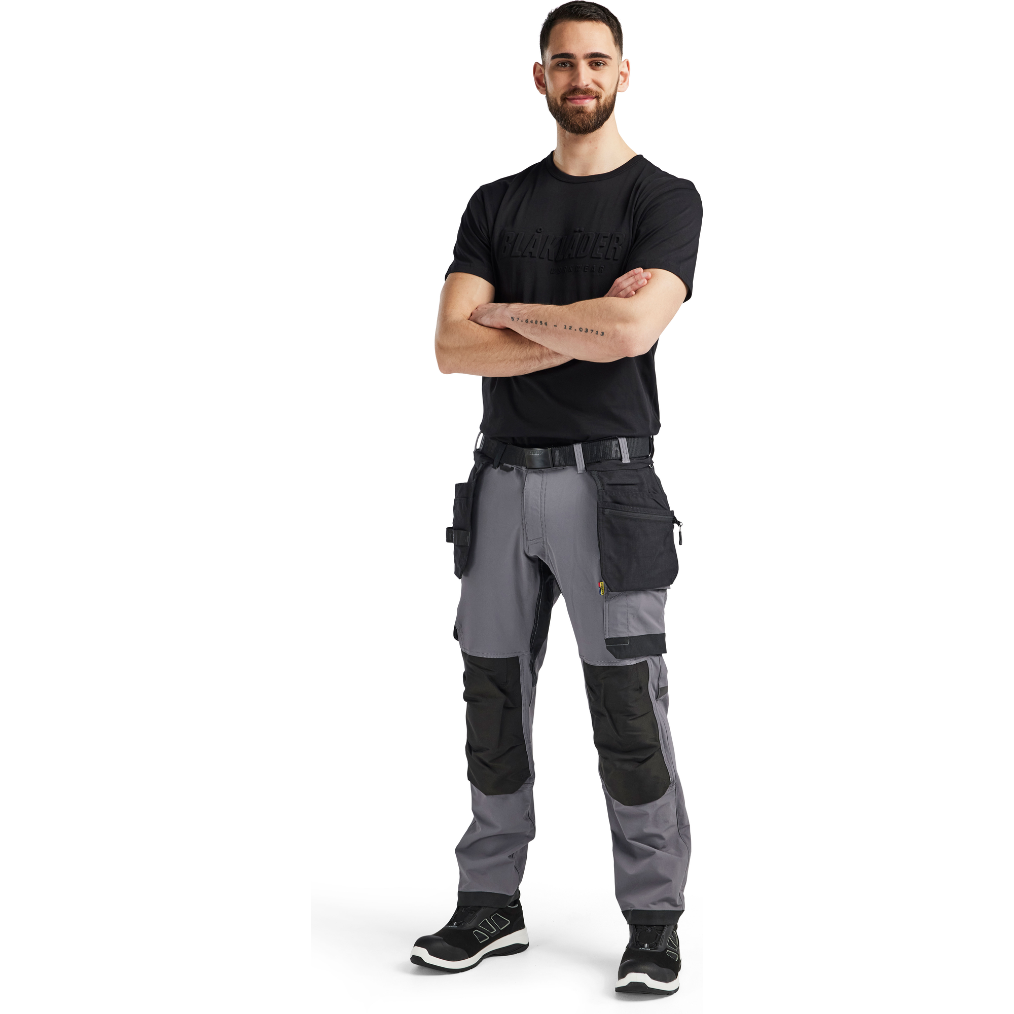 Blaklader 4-Way Stretch Craftsman Work Trousers, Medium Grey/Black (5)