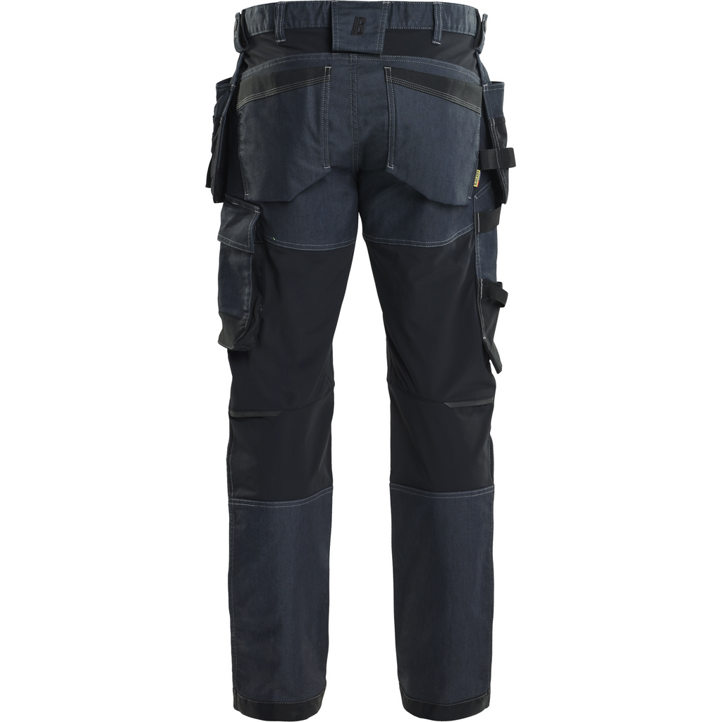 Blaklader Stretch Denim Craftsman Work Trousers, Navy Blue/Black (4)
