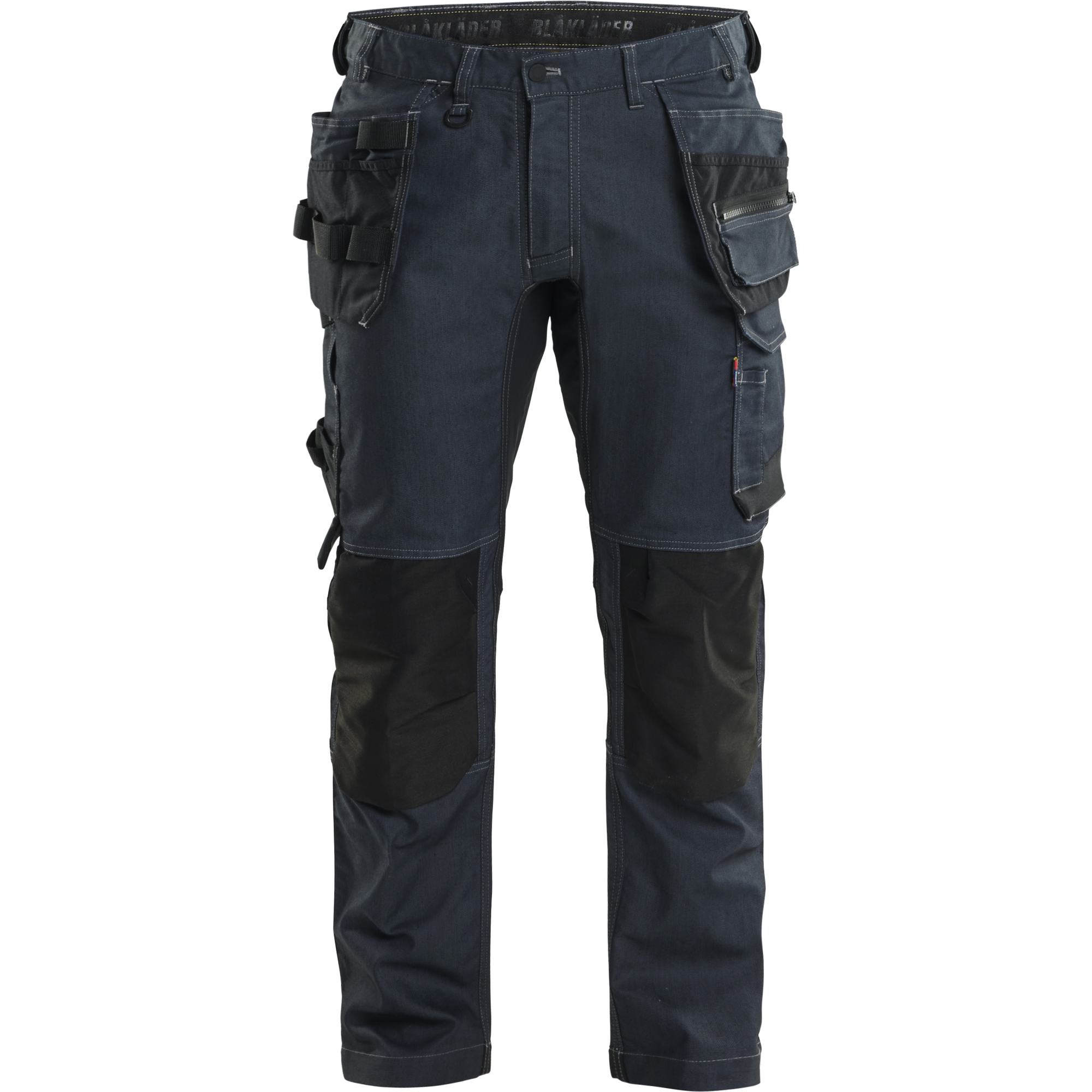 Blaklader Stretch Denim Craftsman Work Trousers, Navy Blue/Black