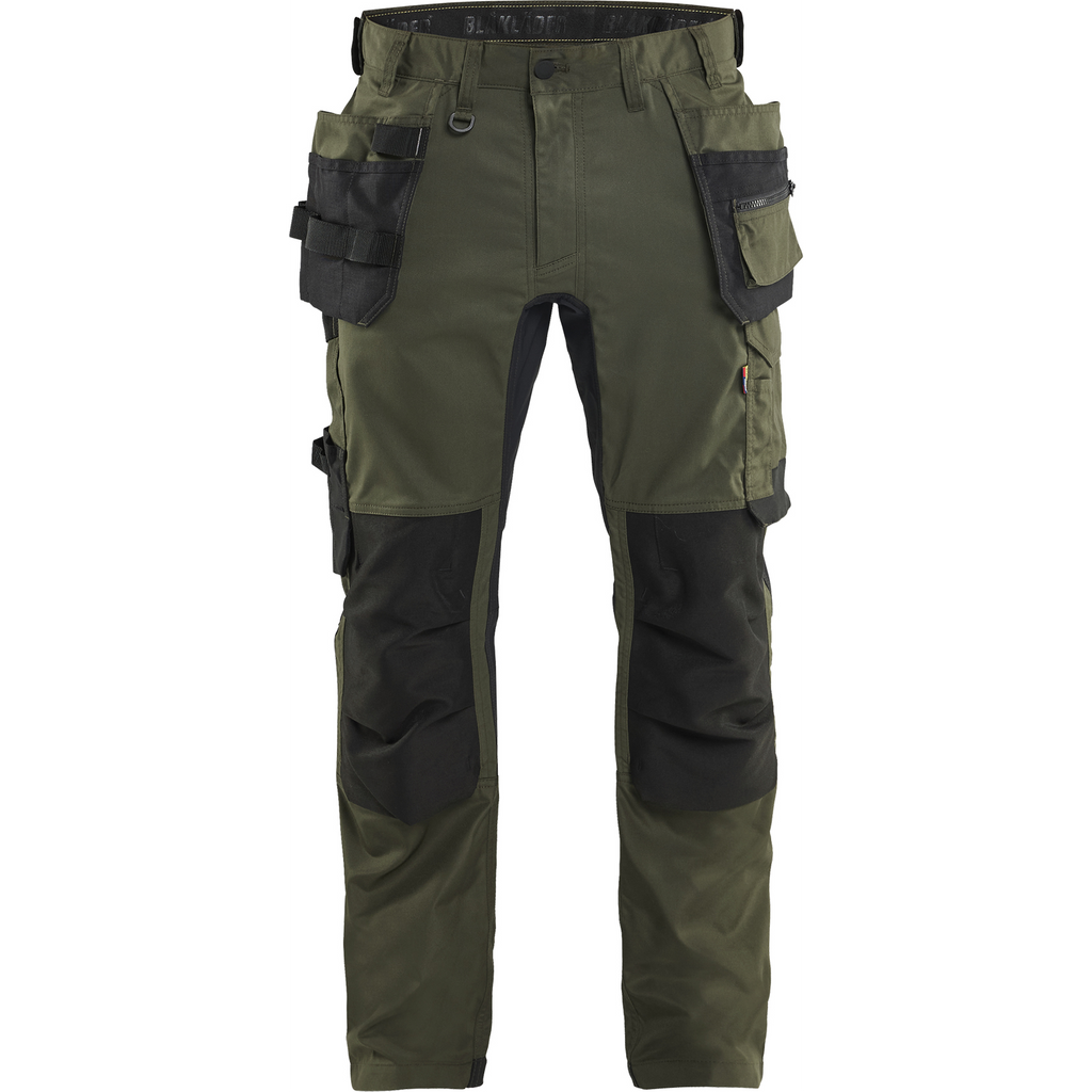 Blaklader Stretch Craftsman Work Trousers, Forest Green/Black