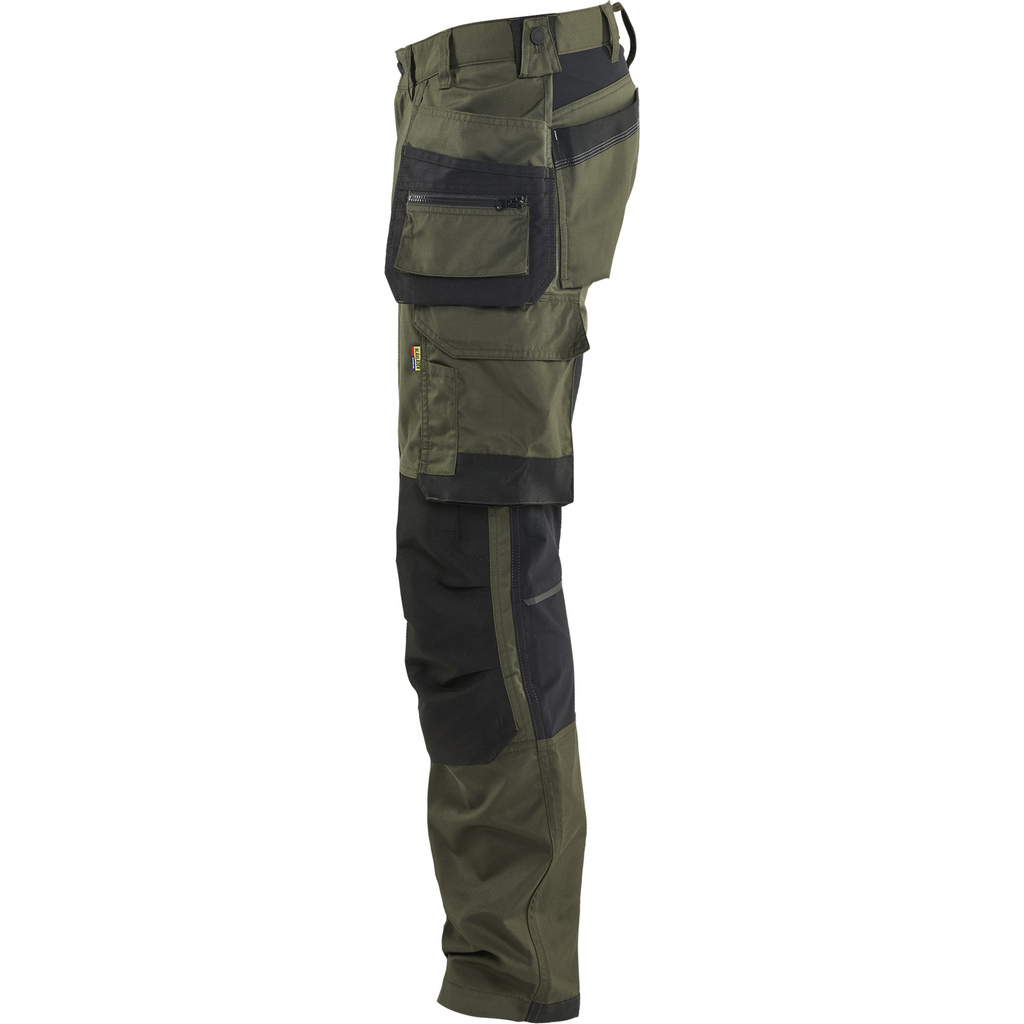 Blaklader Stretch Craftsman Work Trousers, Forest Green/Black (3)