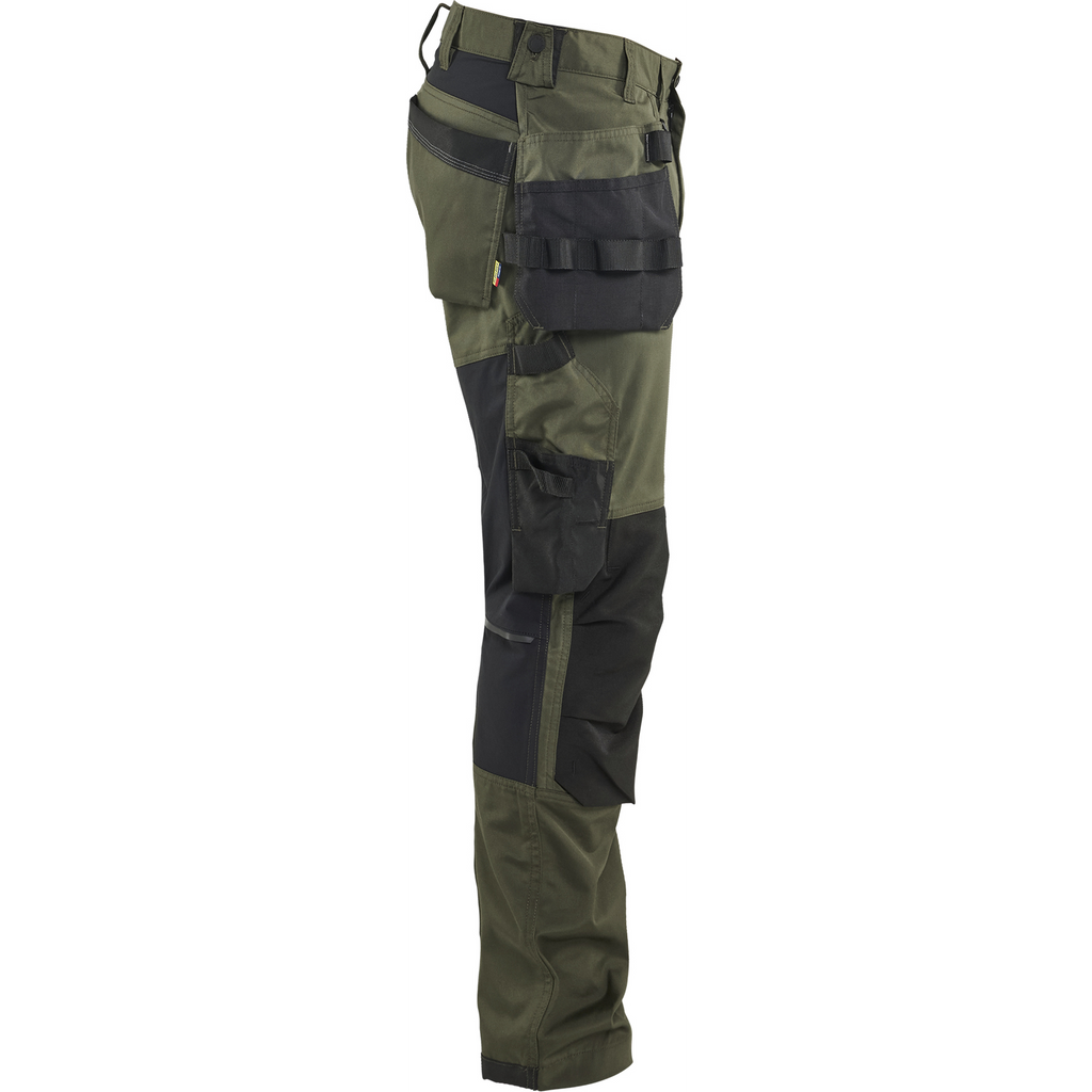 Blaklader Stretch Craftsman Work Trousers, Forest Green/Black (2)