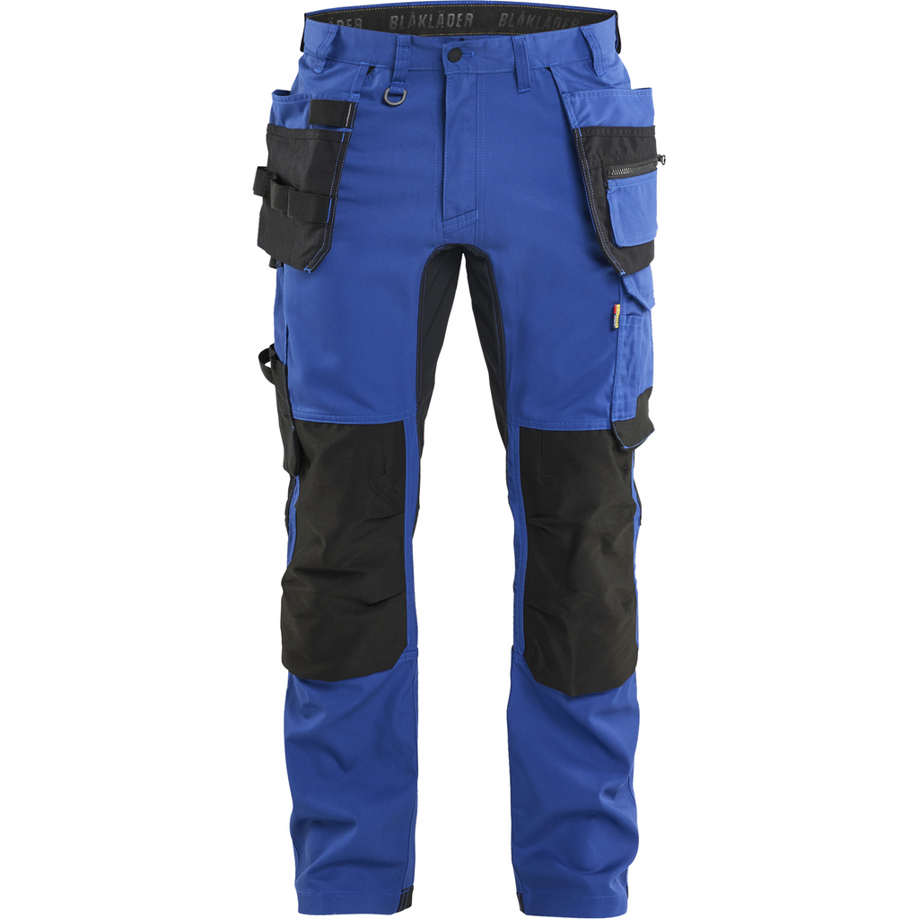 Blaklader Stretch Craftsman Work Trousers, Cornflower Blue/Black
