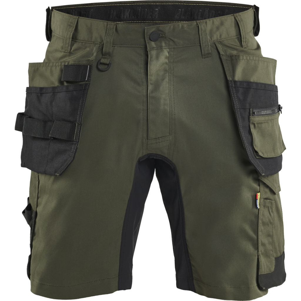 Blaklader Stretch Craftsman Shorts, Forest Green/Black
