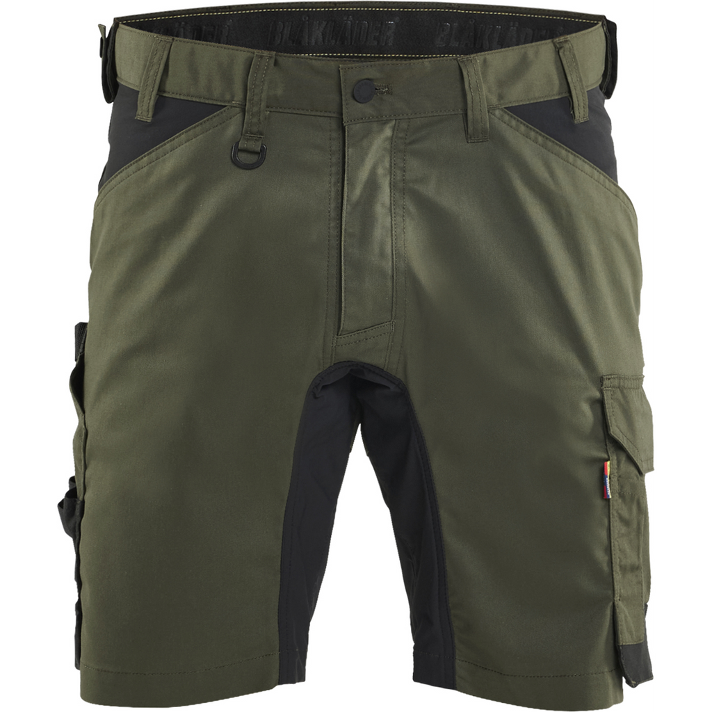 Blaklader Stretch Craftsman Shorts, Forest Green/Black