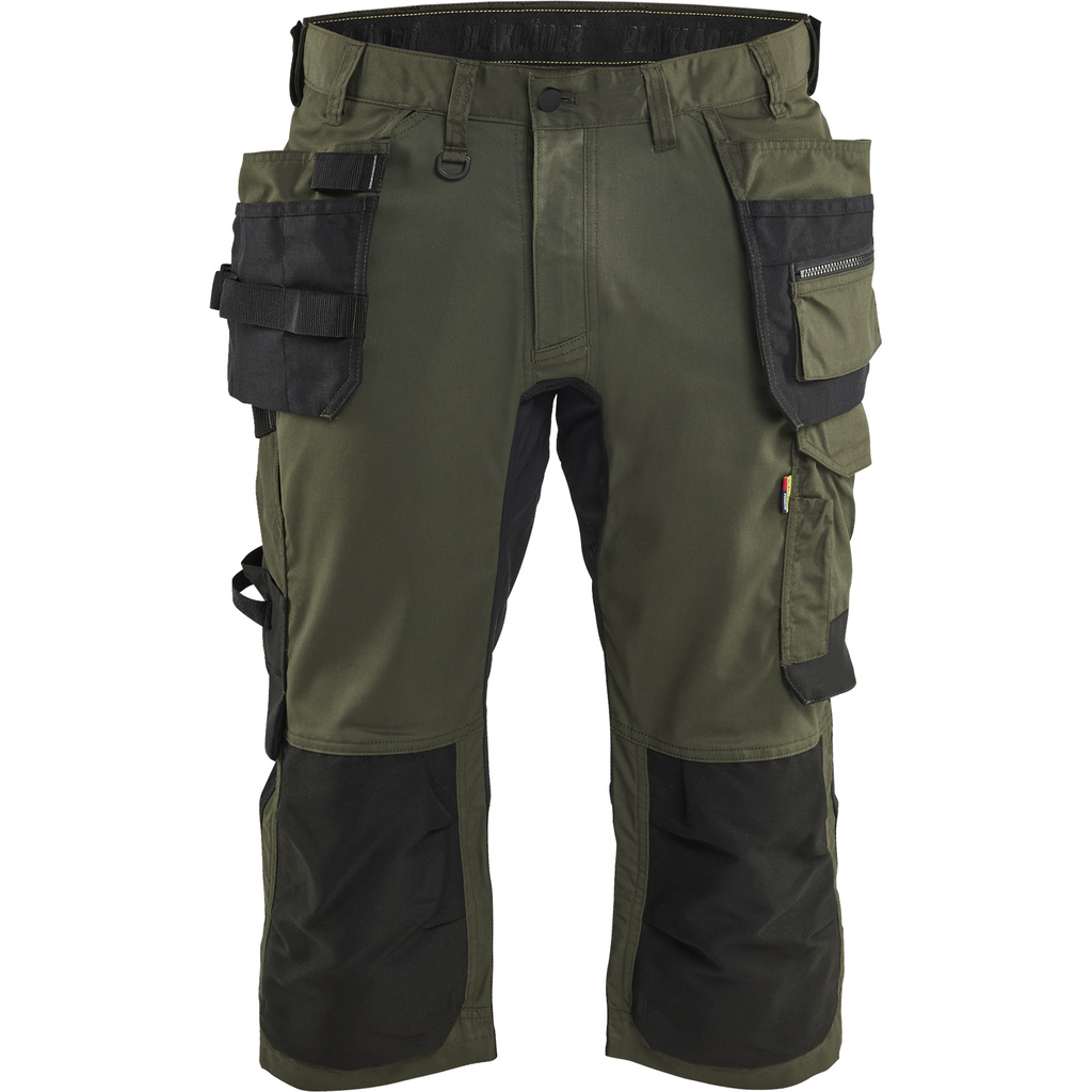 Blaklader Stretch Craftsman Pirate Shorts, Forest Green/Black