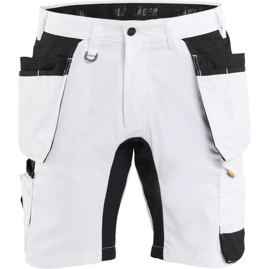 Blaklader Stretch Painter Shorts, White/Black