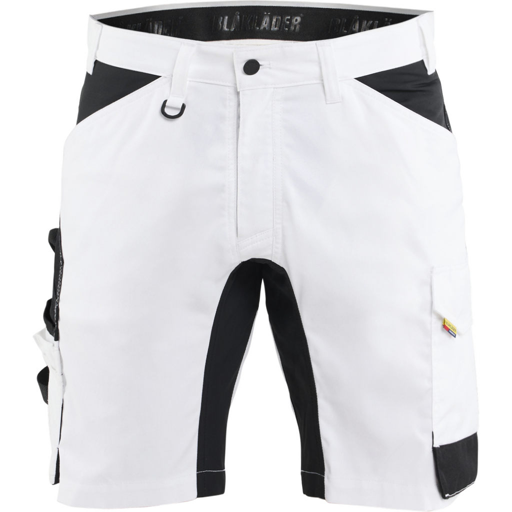 Blaklader Stretch Painter Shorts, White/Black