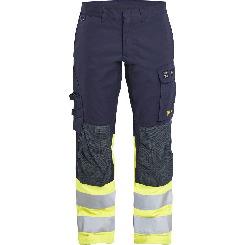 Blaklader Multinorm Stretch Work Trousers, Navy Blue/ Yellow